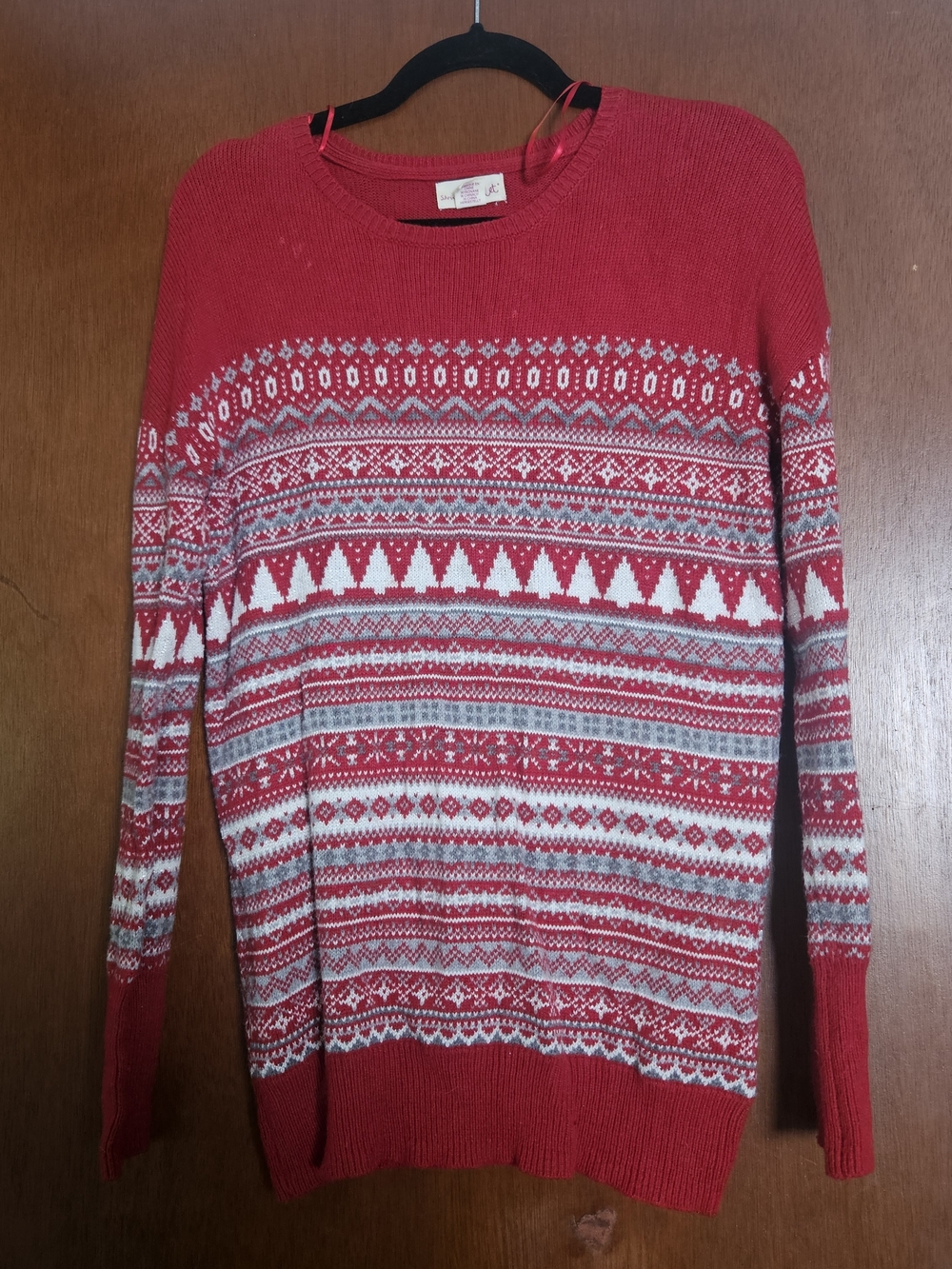 Shrinking Violet Red Christmas Scoop Neck Pullover